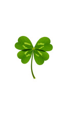 Realistic Four Leaf Clover on Black Background