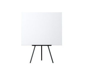Blank white board on a black easel