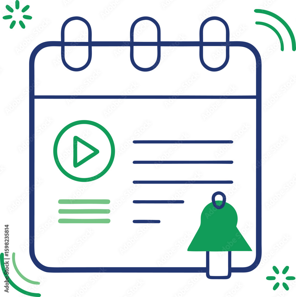 Poster line art subscription pause icon for service management and user control isolated on transparent bac