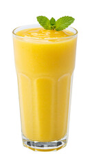Photo of Mango Smoothie With Mint in Glass on Transparent Background