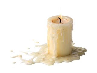 melting candle png image on transparent background