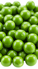 Photorealistic Fresh Green Peas on Isolated Background