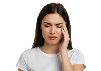 Photorealistic Isolated Portrait of Woman With Headache