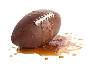 melting football ball png image on transparent background