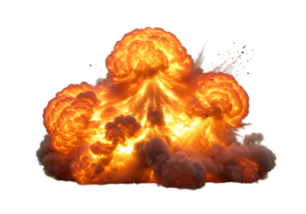 Realistic Isolated Fireball Explosion PNG