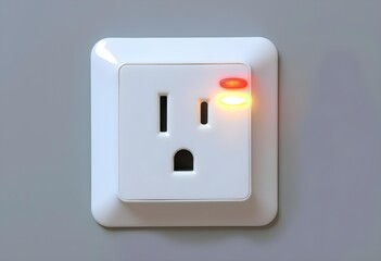 Modern White Electrical Outlet with Indicator Lights