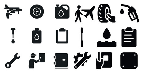 Automotive solid icons set &ndash; repair, maintenance, vehicle service symbols