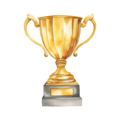 gold trophy watercolor illustration