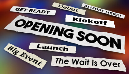 Opening Soon News Headlines Grand Kickoff Debut Event Coming Soon 3d Illustration