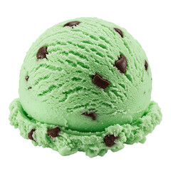 Realistic Single Scoop of Mint Chocolate Chip Ice Cream