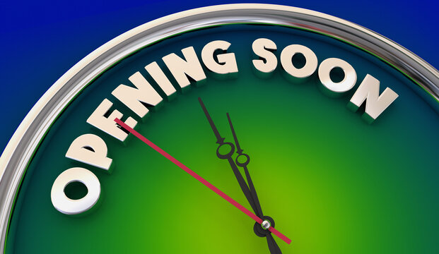 Opening Soon Clock Countdown Big Kickoff Launch Event Time 3d Illustration