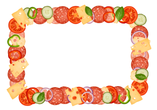 Rectangular Food Frame Background Illustration - Powered by Adobe