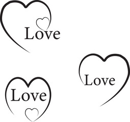 set of vector hearts, set of hearts, set of red hearts, heart, love, valentine, hearts, shape