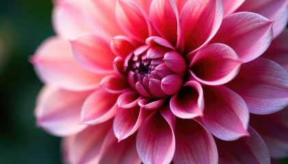 Close-up dahlia pattern, delicate layers, rich color gradients , yellow, red, macro