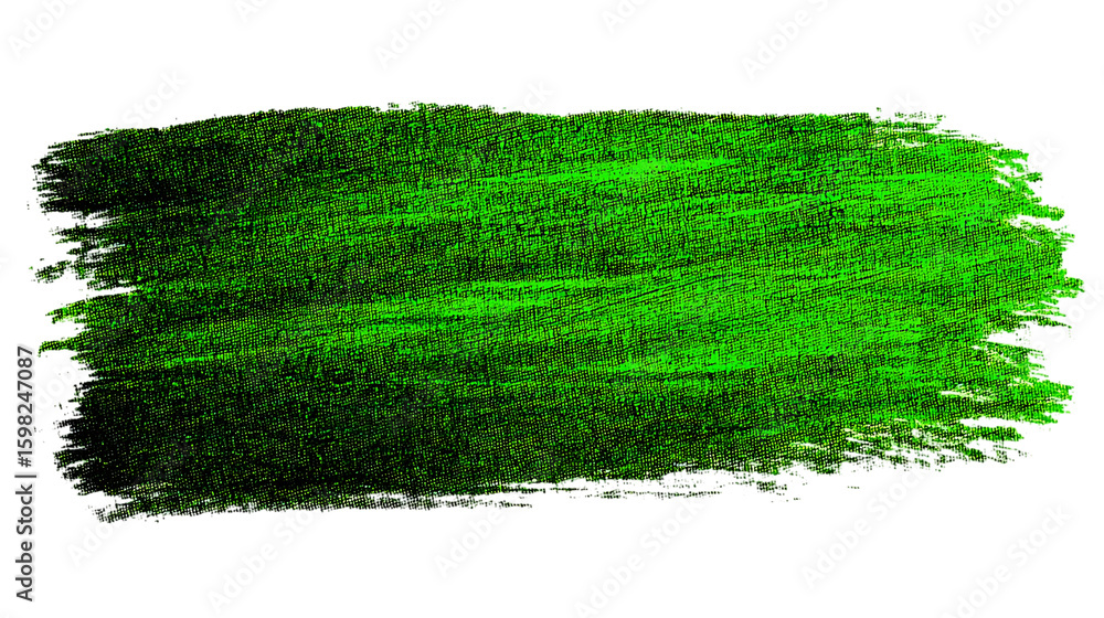 Poster bright green crayon stroke texture isolated on white or transparent png with visible rough paper gra