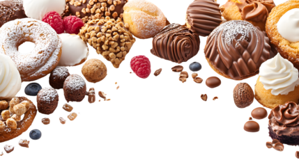 Bakery Items Corner Isolated on White Background - Professional Commercial Display