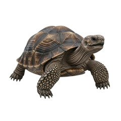 Obraz premium Realistic tortoise walking with detailed shell and limbs side view 3D render for wildlife education zoology biology or nature concept with textured body and lifelike modeling 