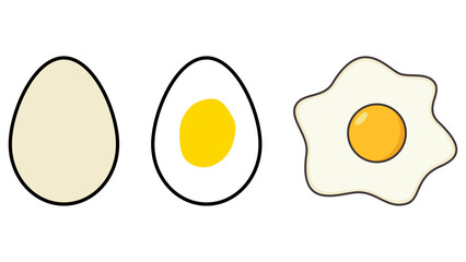 Eggs illustration. Breakfast concept. Vector illustration. Isolated on white background. Flat design.