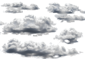 Realistic Isolated PNG Clouds Collage on Transparent Background