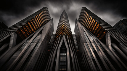 skyscrapers at night