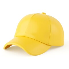 Fototapeta premium 3D Yellow Billed Cap Icon in Glossy Cartoon Plastic Style – Isolated Fashion Accessory Render