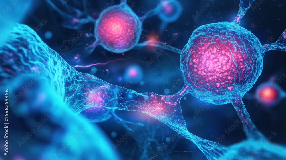 Poster detailed microscopic image showcasing the intricate and interconnected structure of cells within the