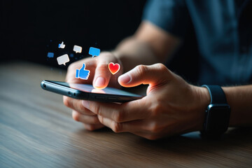 Engaging with Social Media Connecting Through Likes Comments and Shares on a Mobile Device for Interactive Communication and Building Online Communities in the Digital Sphere