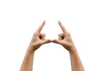 Photo of Woman Hands Making Roof Shape on Transparent Background