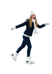 Photo of Woman Ice Skating on Transparent Background