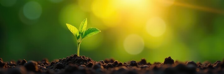 Single branch of a plant stretching towards sunlight, earthy,