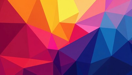 Fototapeta premium Geometric abstract shapes, vibrant color palette, gradient, repeating, triangles