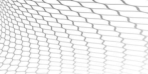 Football or tennis net. Rope mesh on a white background close-up