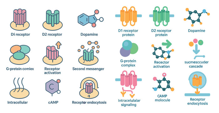 Science and biology 3d icons set – molecular, protein, chemical symbols