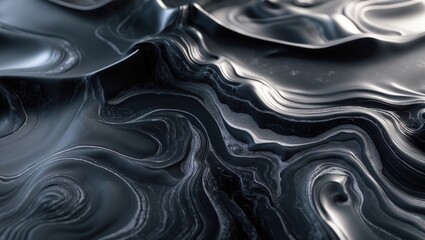 Obraz premium Close-up of black marble with intricate white veins, showcasing natural stone patterns and textures.