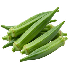 Fototapeta premium Pile of Fresh Green Okra Isolated