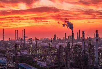 sunset over the city