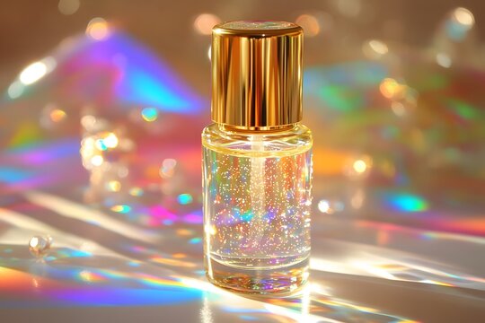 Diamond Dust Mist A subtle mist sparkling with diamond like particles under warm ambient light 