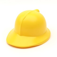 Fototapeta premium 3D Yellow Billed Cap Icon, Cartoon Plastic Style, Casual Baseball Hat Isolated on White