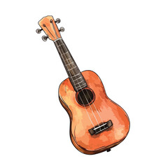 Obraz premium watercolor illustration of Ukulele clipart isolated