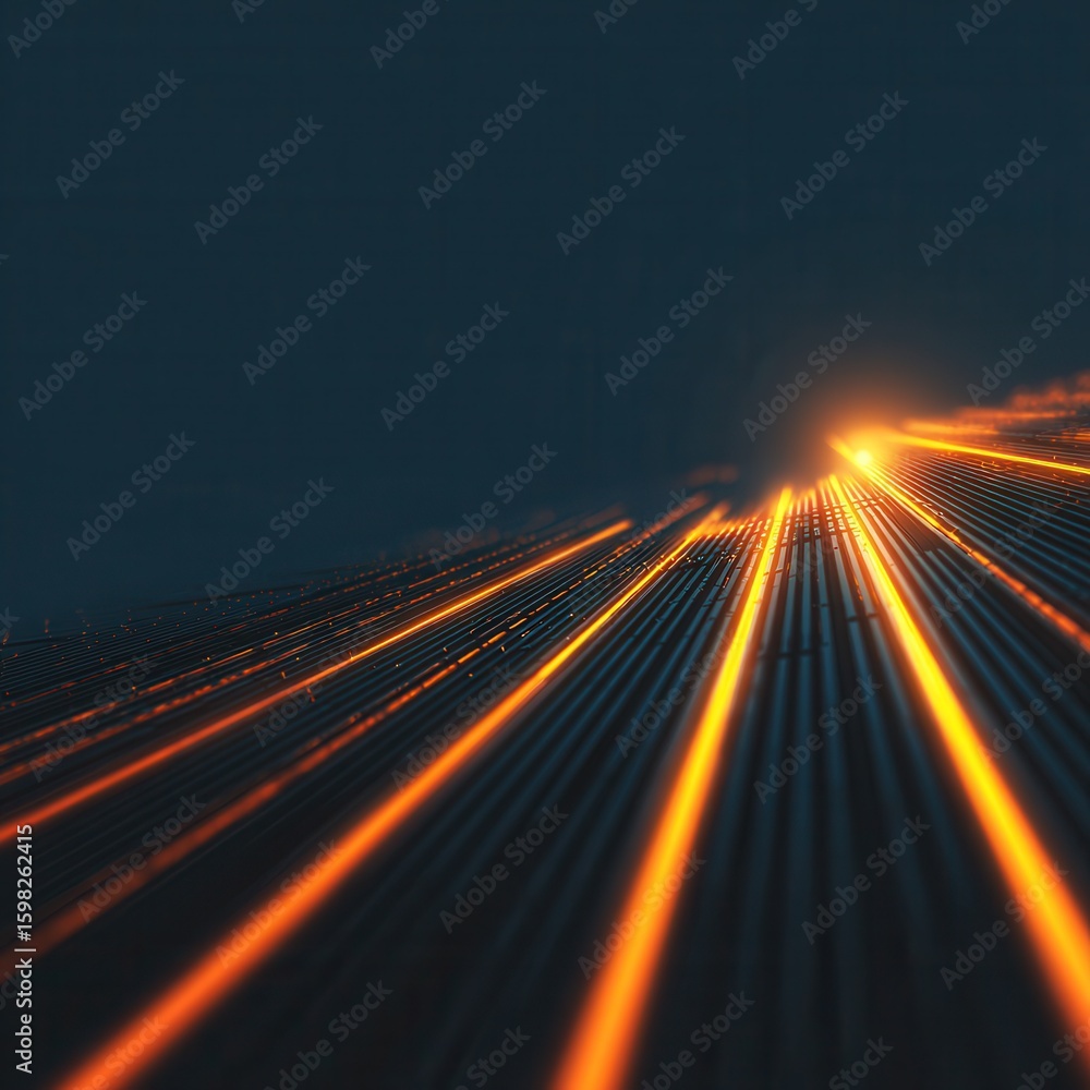 Poster modern abstract light rays in dark background for artistic design