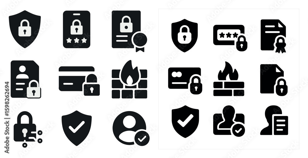 Poster set of icons for web design