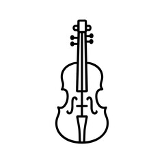 Fototapeta premium Violin Icon in Black Outline Representing Classical Music and Elegance (Outline)