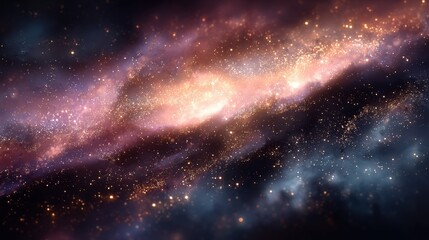 Fototapeta premium A captivating view of a vast cosmic galaxy filled with vibrant colors and twinkling stars in the night sky.