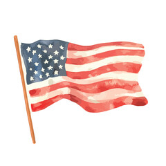 watercolor illustration of United States Flag clipart isolated