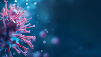 Close up view of virus or bacteria cells. Scientific 3D render of disease pathogen. Medical biology research concept footage. - Powered by Adobe