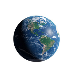 Obraz premium Realistic 3D Earth Globe From Space With Clouds