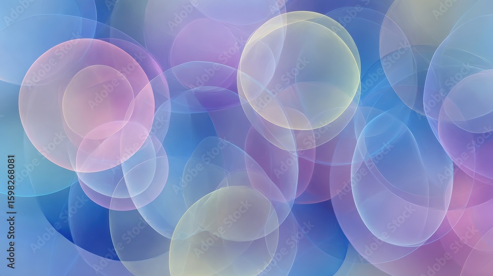 Aufkleber a colorful, abstract background showcasing soft bubbles in various sizes, creating a dreamlike atmos
