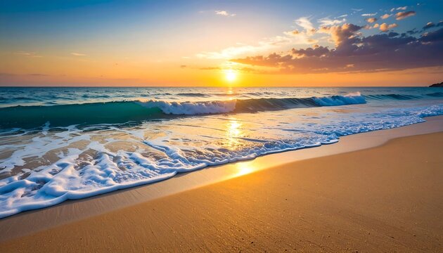 Golden sunset over a sandy beach (1)