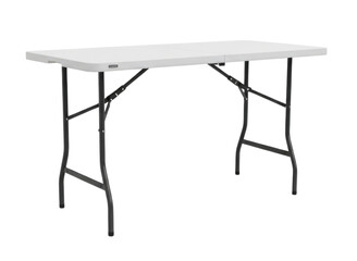Foldable plastic table with legs suitable for events and gatherings, transparent background, cutout PNG