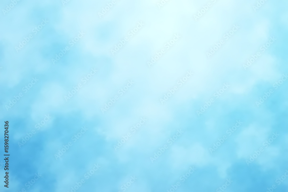 Aufkleber light blue cloudy sky background with soft white highlights and diffused watercolor-like texture cre